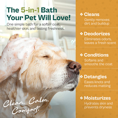 Pro Pet Works Natural, Organic Oatmeal 5 in 1 Shampoo+Conditioner For Dogs & Cats With Sensitive Skin(Antimicrobial & Antibacterial)