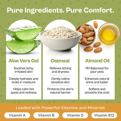 Pro Pet Works Natural, Organic Oatmeal 5 in 1 Shampoo+Conditioner For Dogs & Cats With Sensitive Skin(Antimicrobial & Antibacterial)