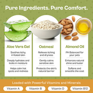 Pro Pet Works Natural, Organic Oatmeal 5 in 1 Shampoo+Conditioner For Dogs & Cats With Sensitive Skin(Antimicrobial & Antibacterial)